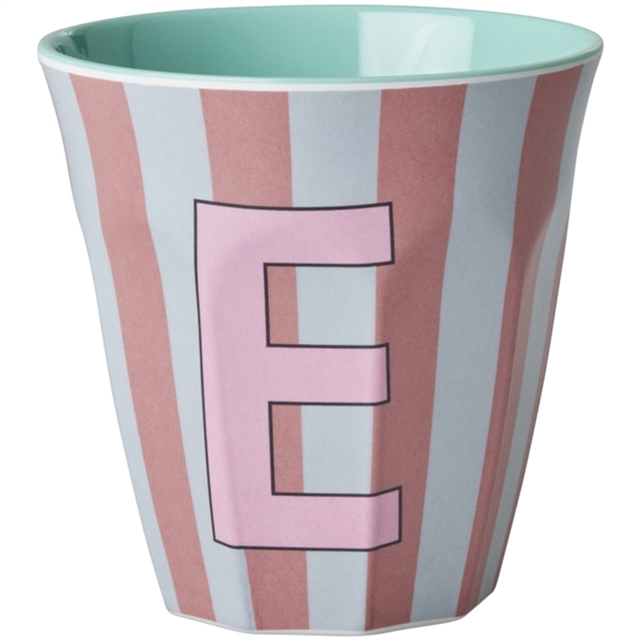RICE Pinkish Stripes Melamine Alphabet Cup 6