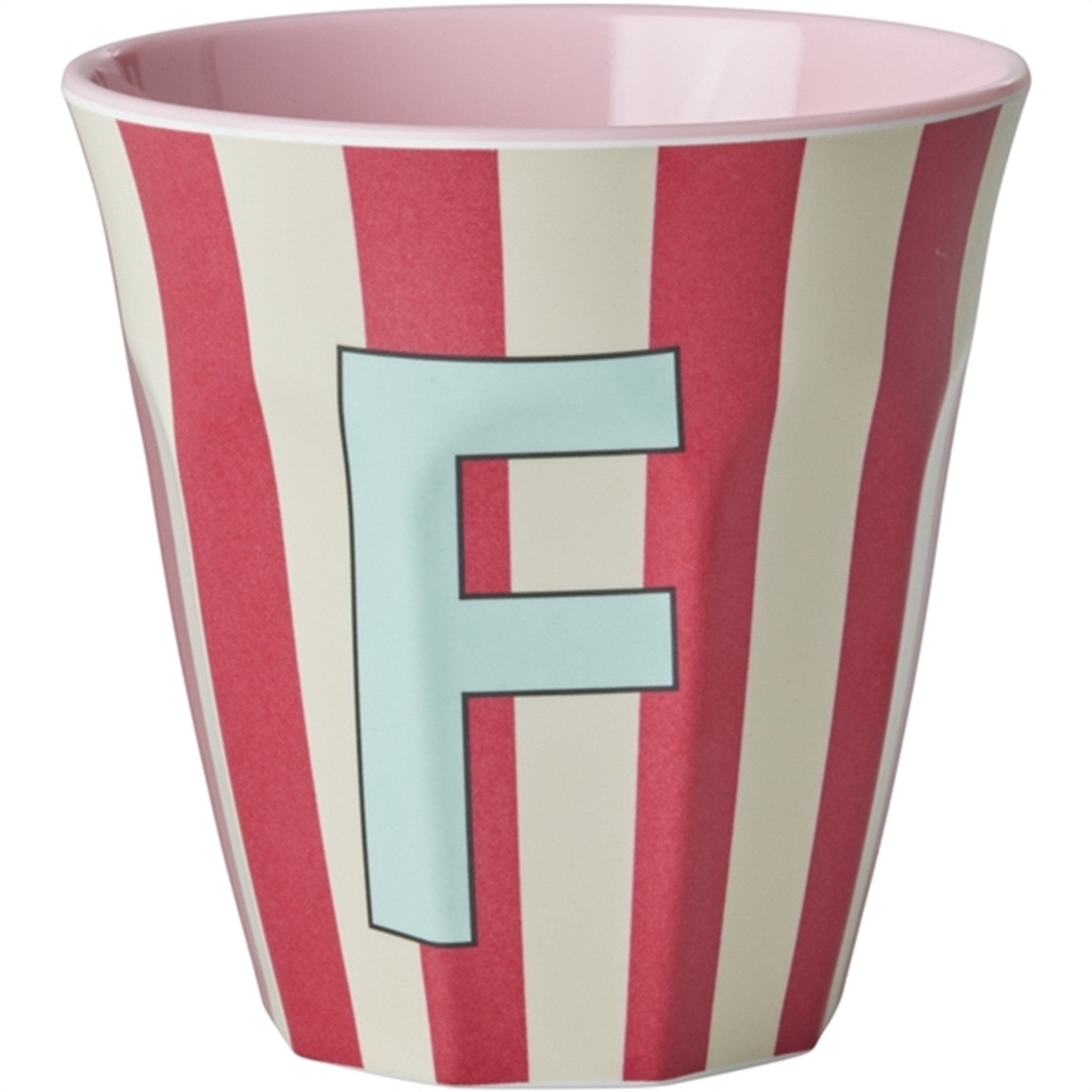 RICE Pinkish Stripes Melamine Alphabet Cup 7