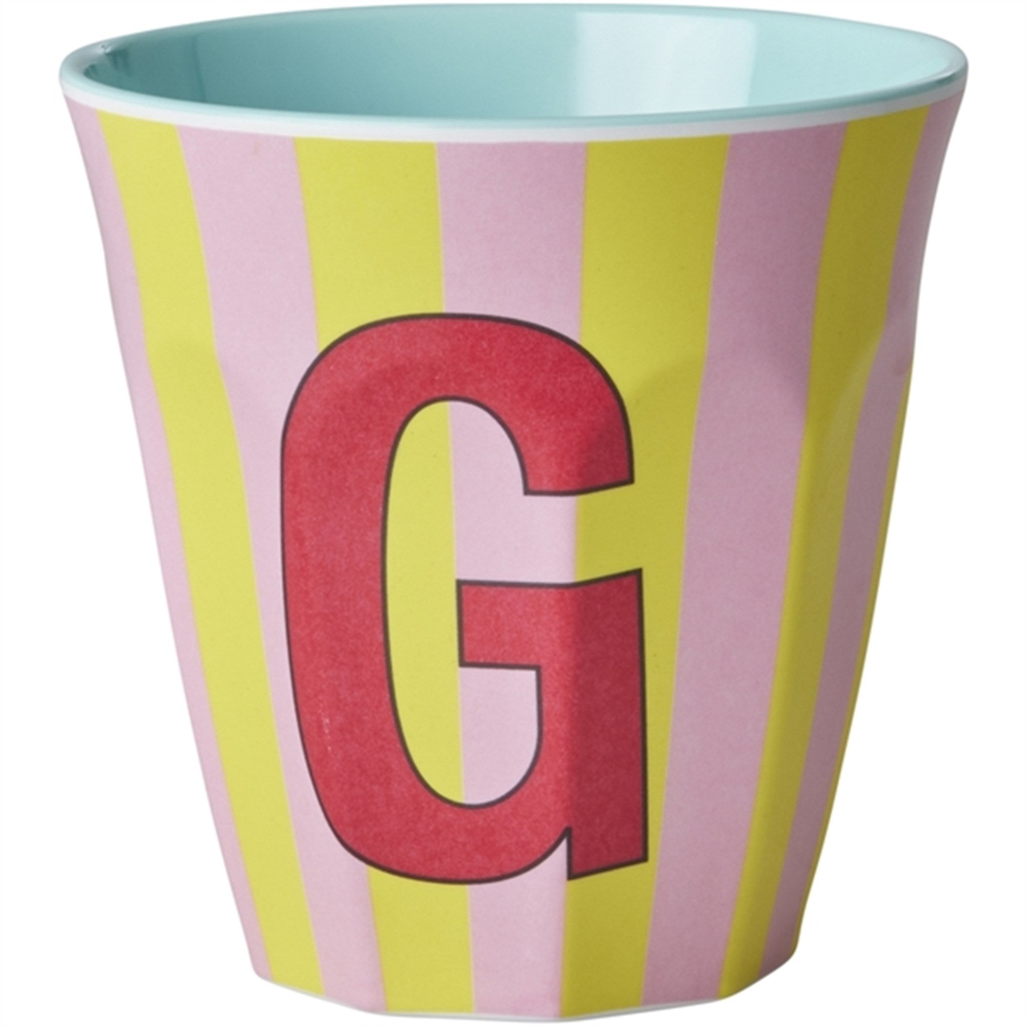 RICE Pinkish Stripes Melamine Alphabet Cup 8