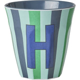 RICE Bluish Stripes Melamine Alphabet Cup 9