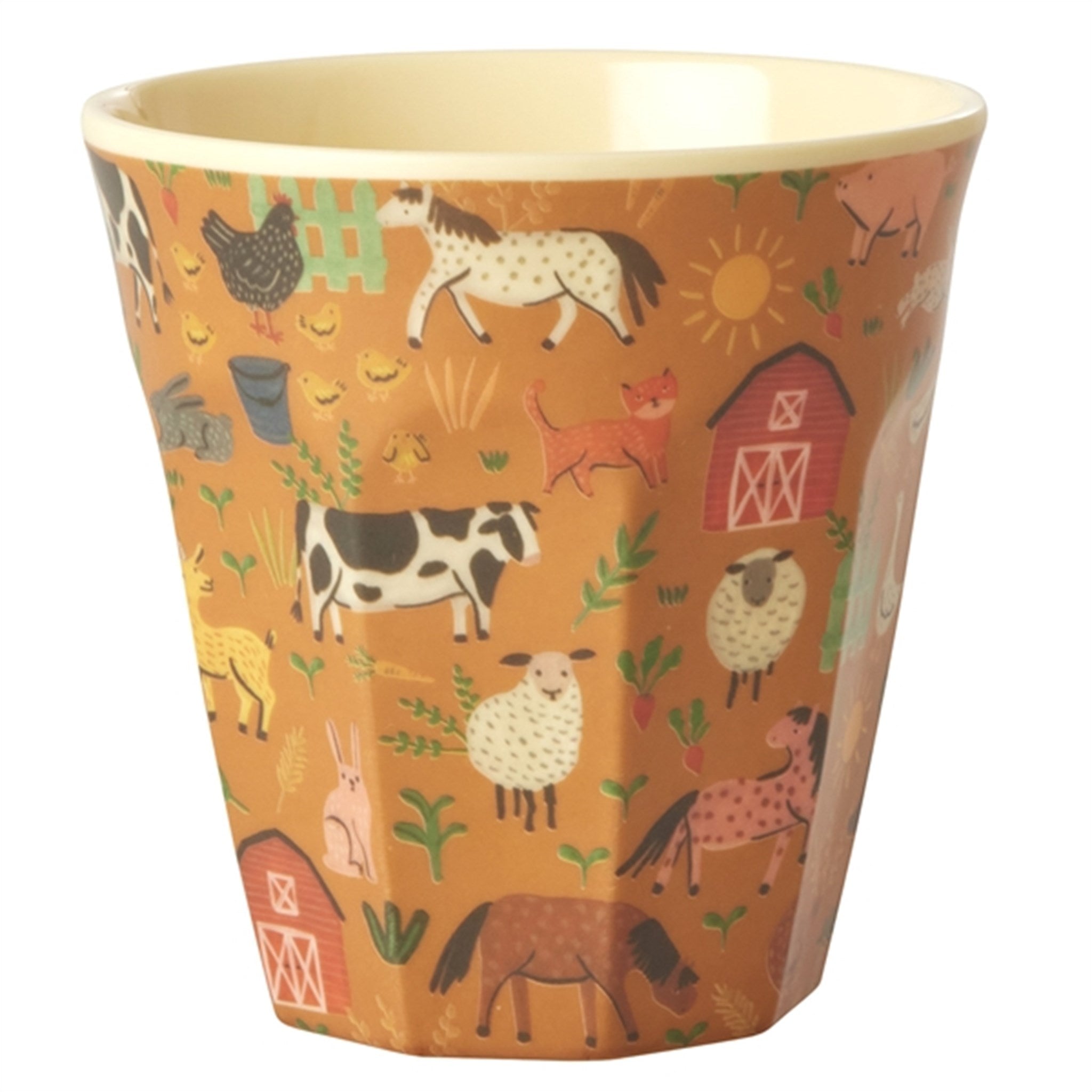 RICE Brown Farm Totable Medium Melamine Cup