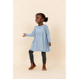 Copenhagen Colors Dusty Blue Merino Dress w. Pointelle 2