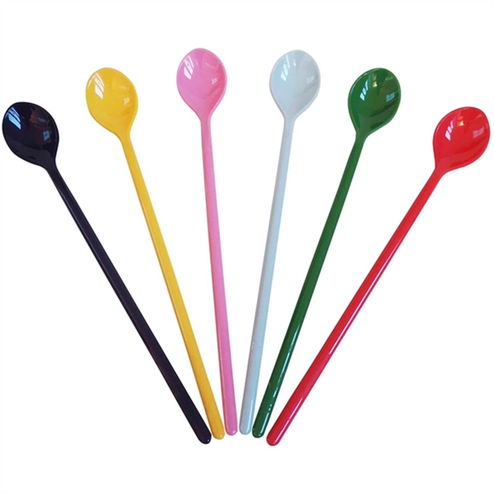 RICE Assorted Colors Melamine Latte Spoons 6-pack