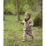 Engel Hooded Jacket With Wooden Buttons Sand Mélange 3