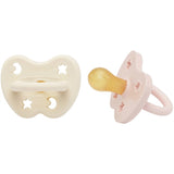 Hevea Pacifier Round 2-pack Powder Pink & Milky White