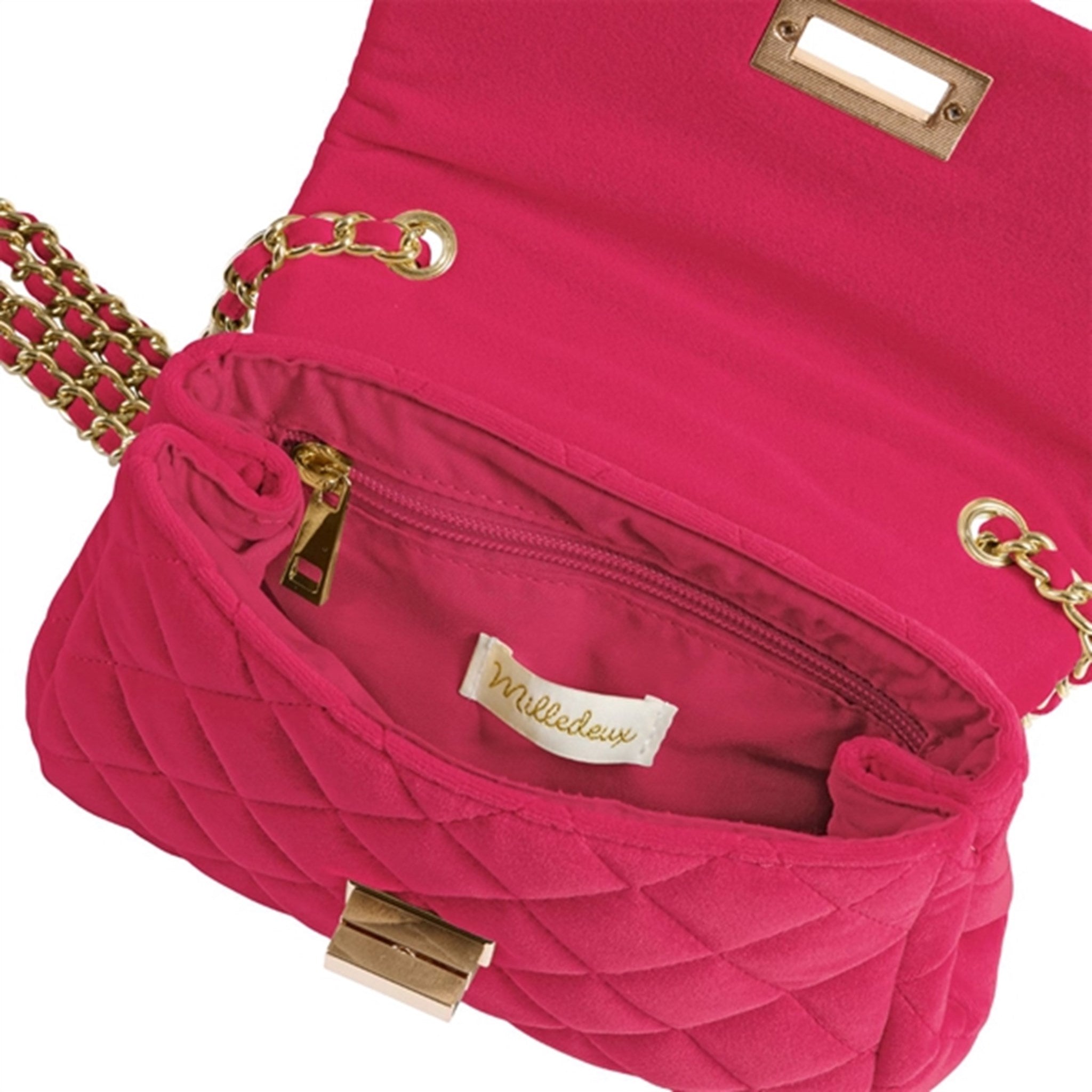 Milledeux Medium Velvet Bag Azalea Pink 4