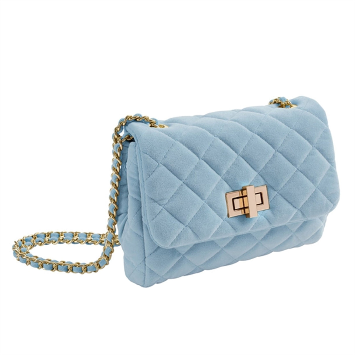 Milledeux Medium Velvet Bag Light Blue