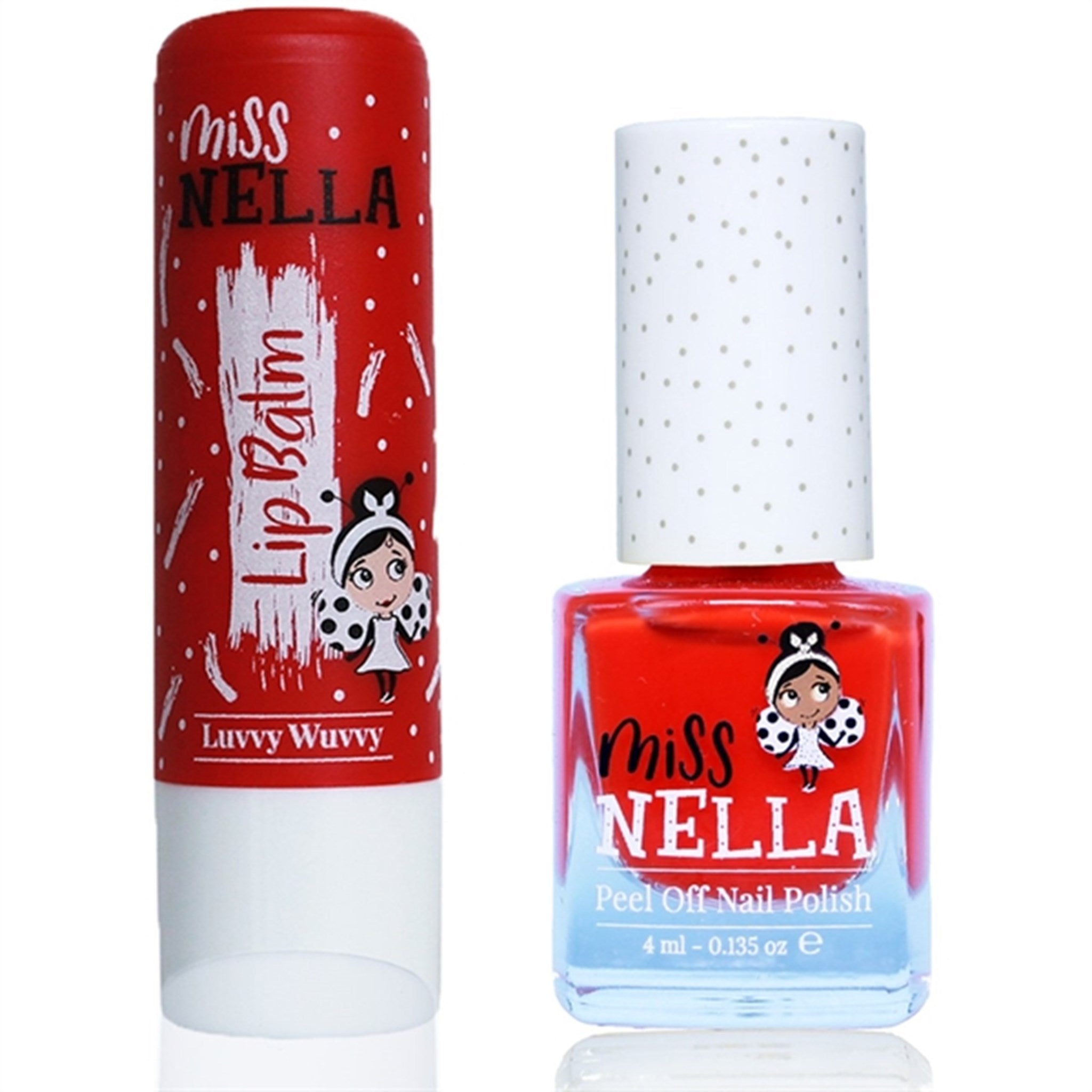 Miss Nella Lip Balm LUVVY WUVVY + Nail Polish Strawberry M’ Creame