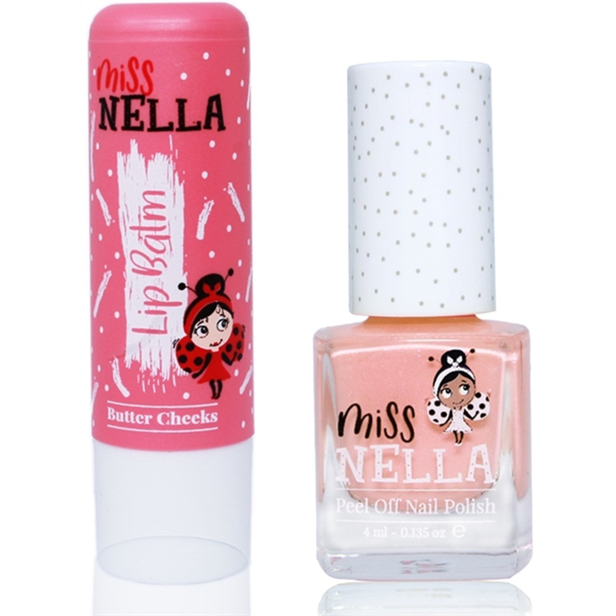Miss Nella Lip Balm Butter Cheeks + Nail Polish Peach Slushie