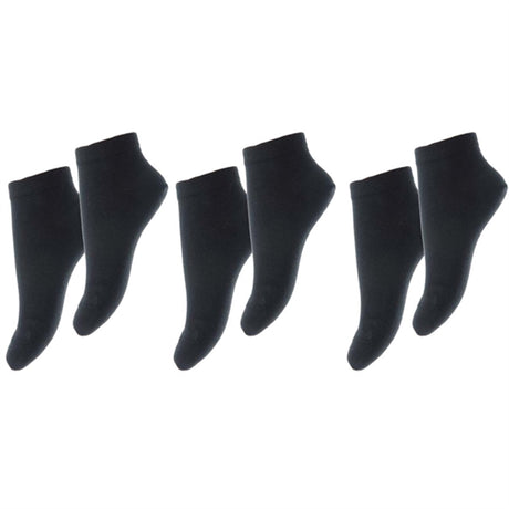 MP 99012 Plain Cotton Footie Black 3-Pack