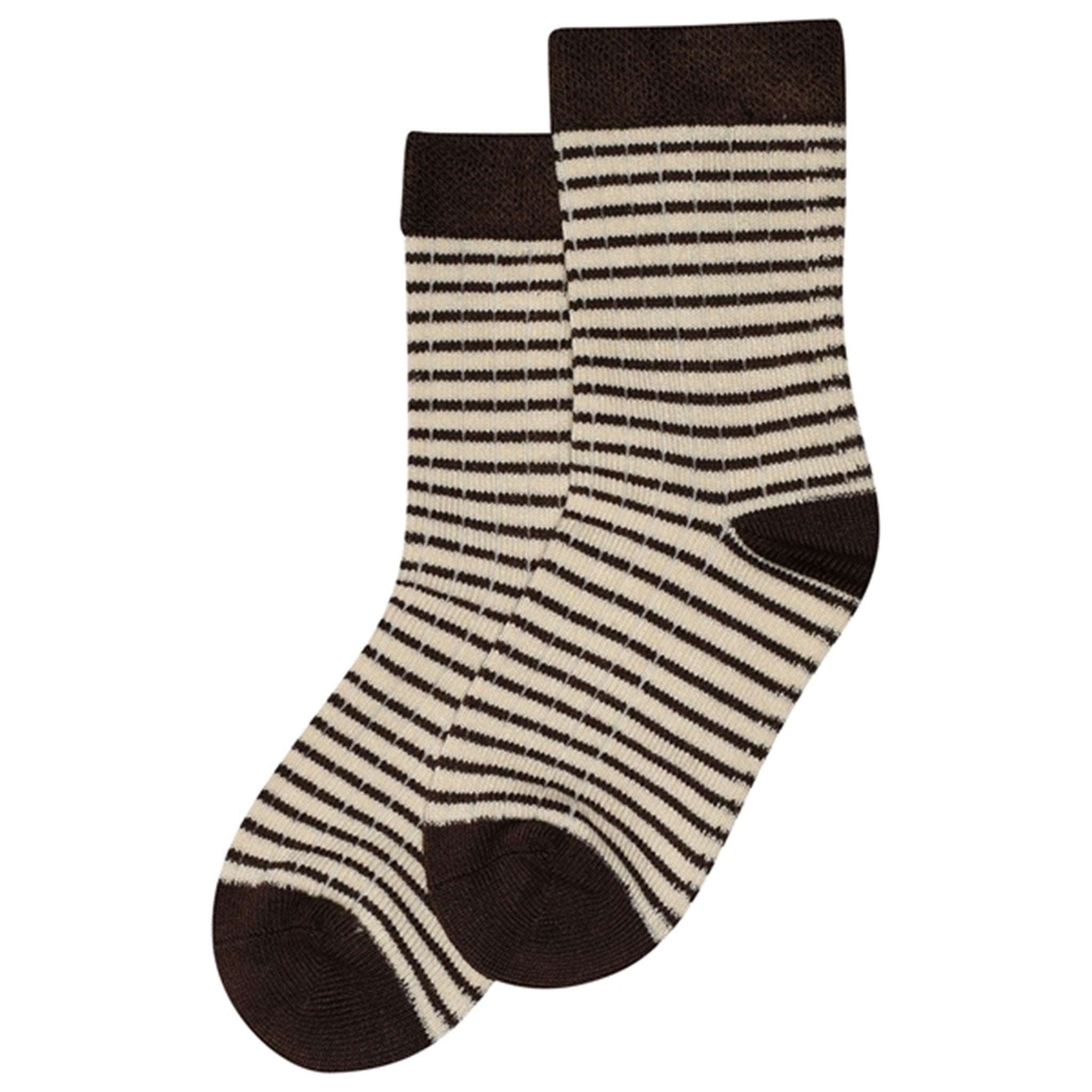minipop® Coffee/Offwhite Bamboo Socks Thin Stripe Noos
