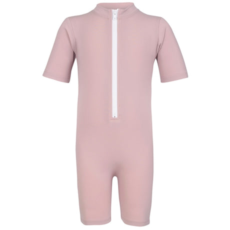 Petit Crabe Rose Nude Noe Frog Sunsuit with Zipper