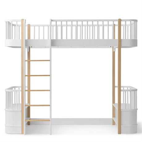 Oliver Furniture Wood Loft Bed w. Ladder White/Oak