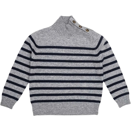 HOLMM Oxford Stripe Opal Cashmere Knit Pullover