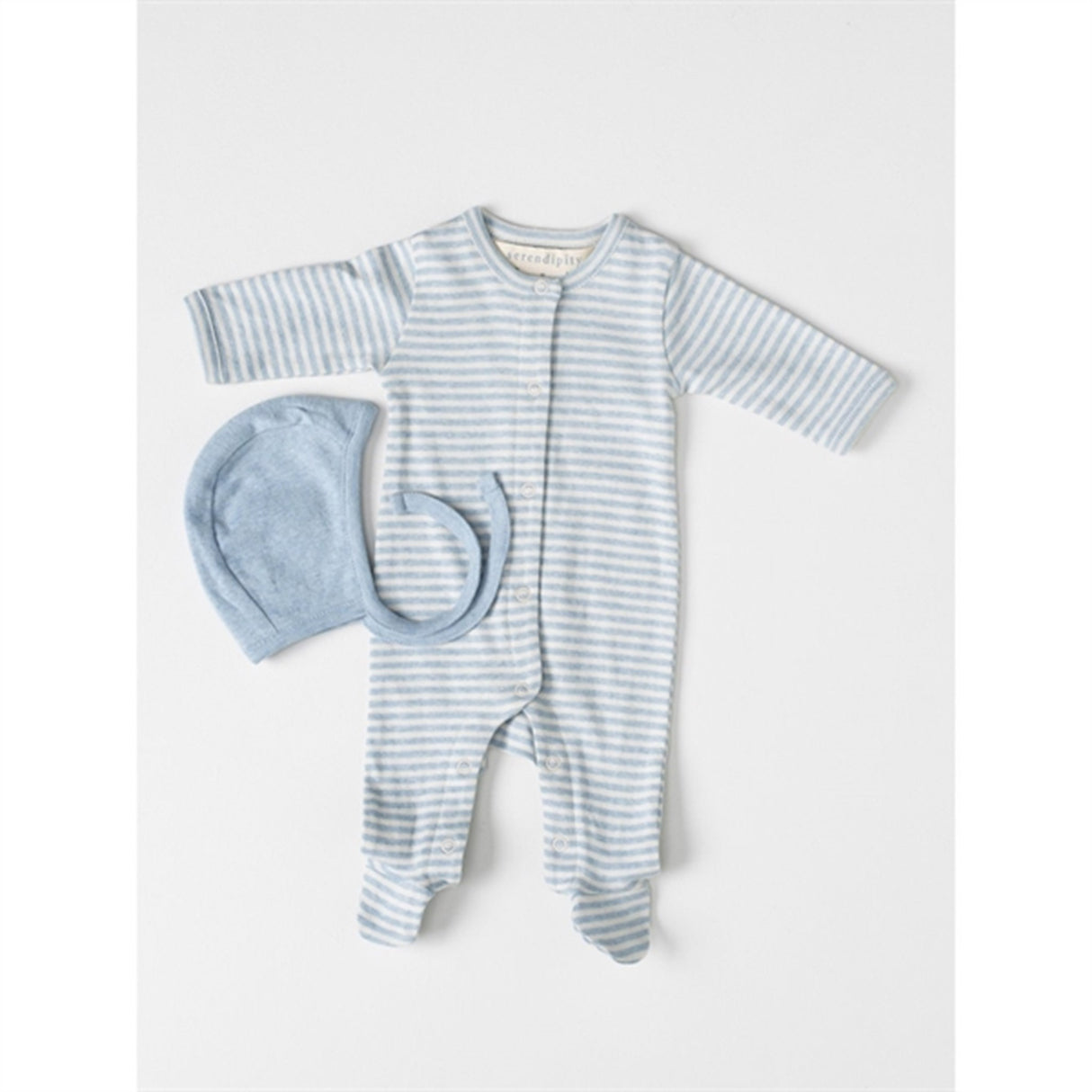 Serendipity Aqua/Ecru Newborn Stripe Suit