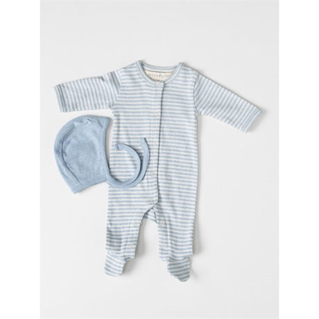 Serendipity Aqua/Ecru Newborn Stripe Suit