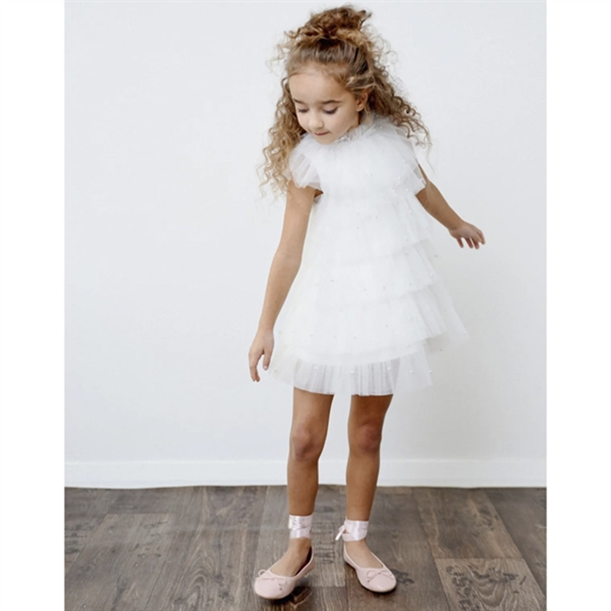 Dolly by Le Petit Tom Pearl Tutully Tiered Tulle Tuttu Dress White 2