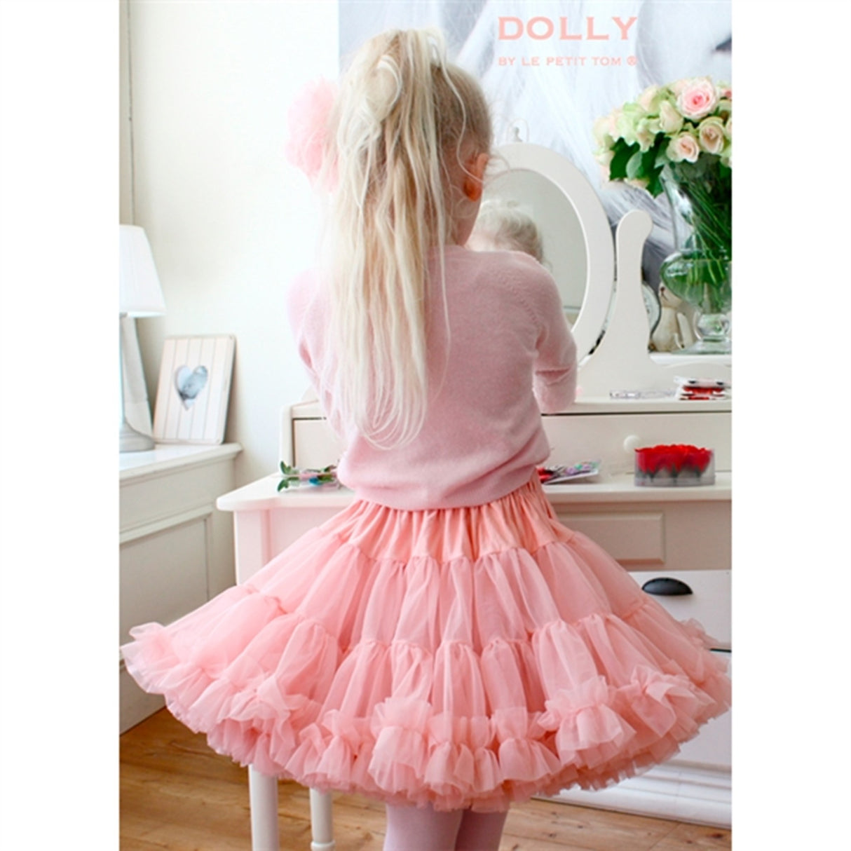 Dolly By Le Petit Tom Petttiskirt Queen Of Roses Skirt Rose Pink