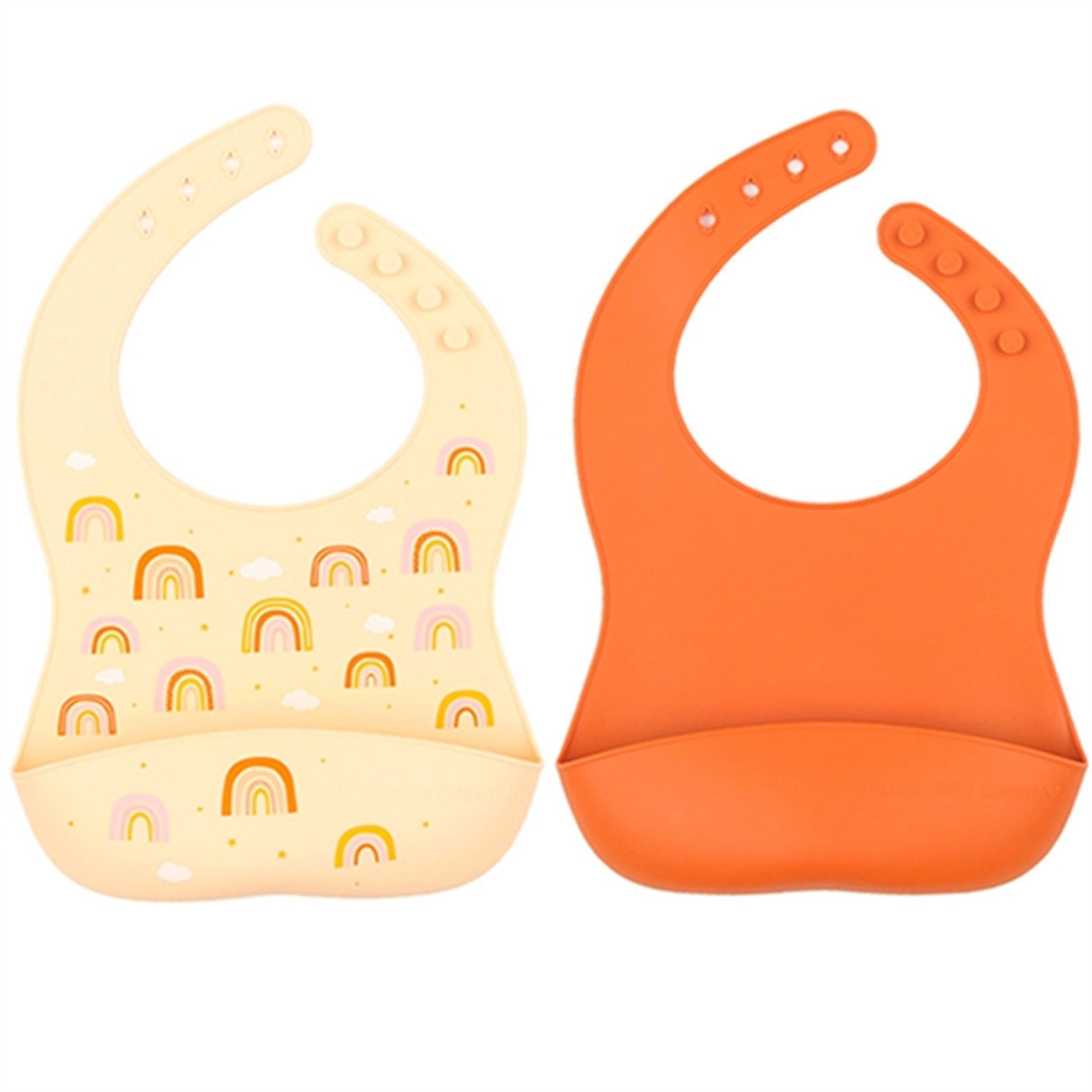 A Little Lovely Company Silicone Bib 2-pack Rainbows