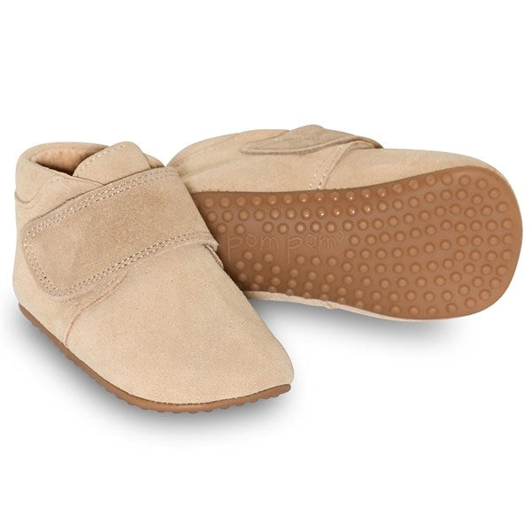 Pom Pom Indoor Shoe Velcro Sand Suede