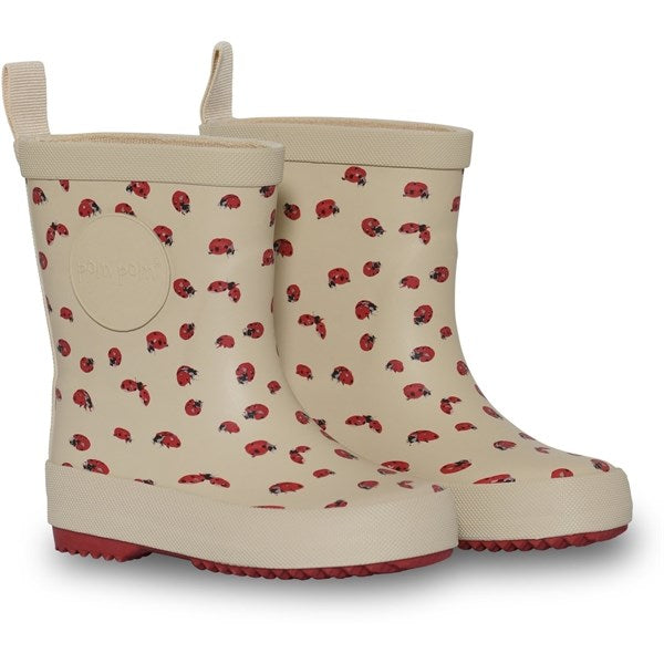 Pom Pom Rubber Boot Ladybird