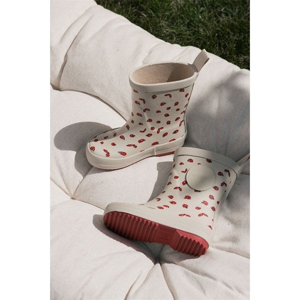 Pom Pom Rubber Boot Ladybird 2