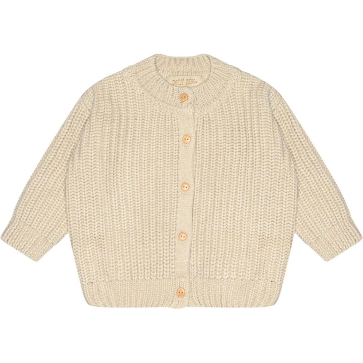 Petit Piao Offwhite Strik Cardigan