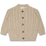 Petit Piao® Light Taupe Melange Cardigan Chunky Knit Cabel