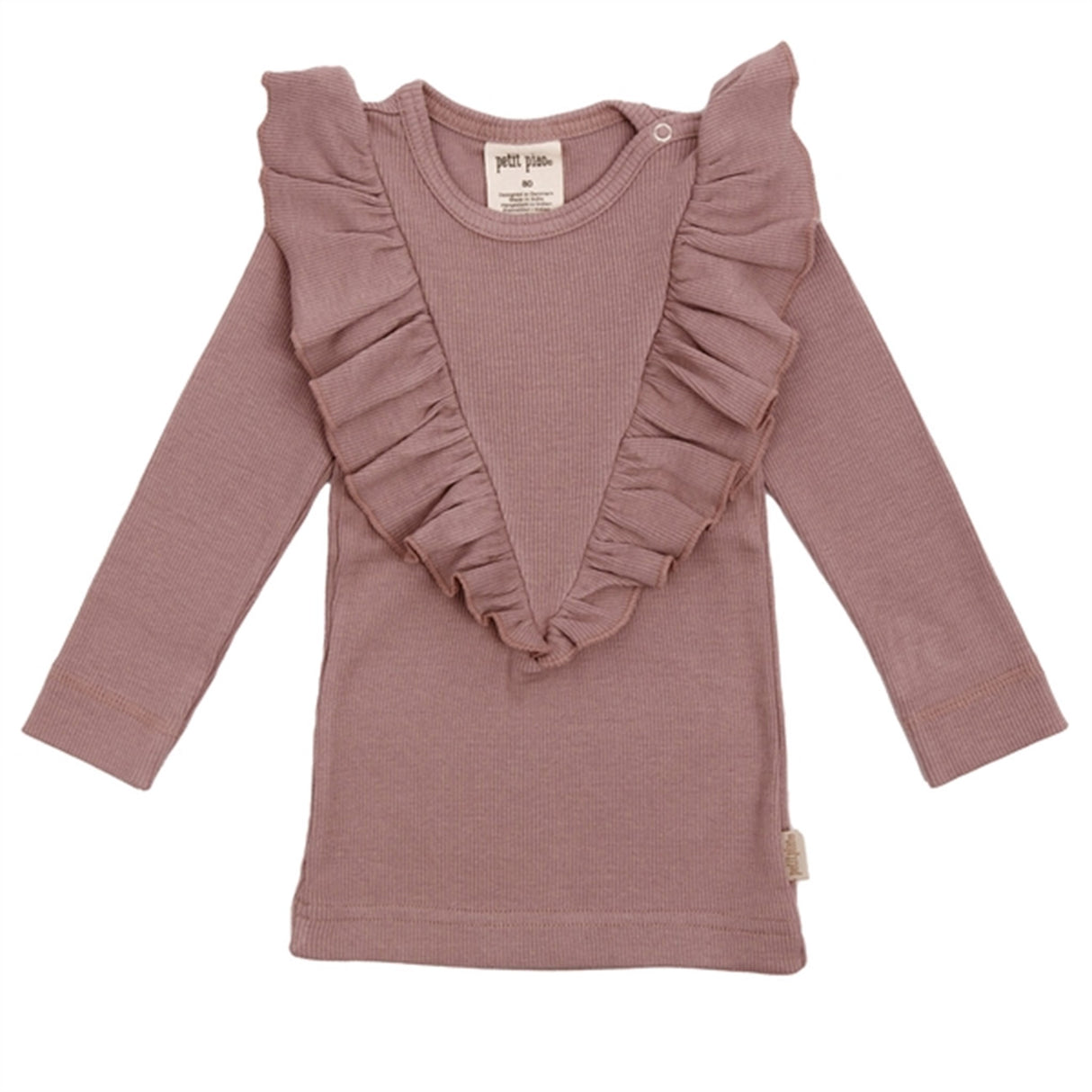 Petit Piao Woodrose V-Frill Modal Blouse