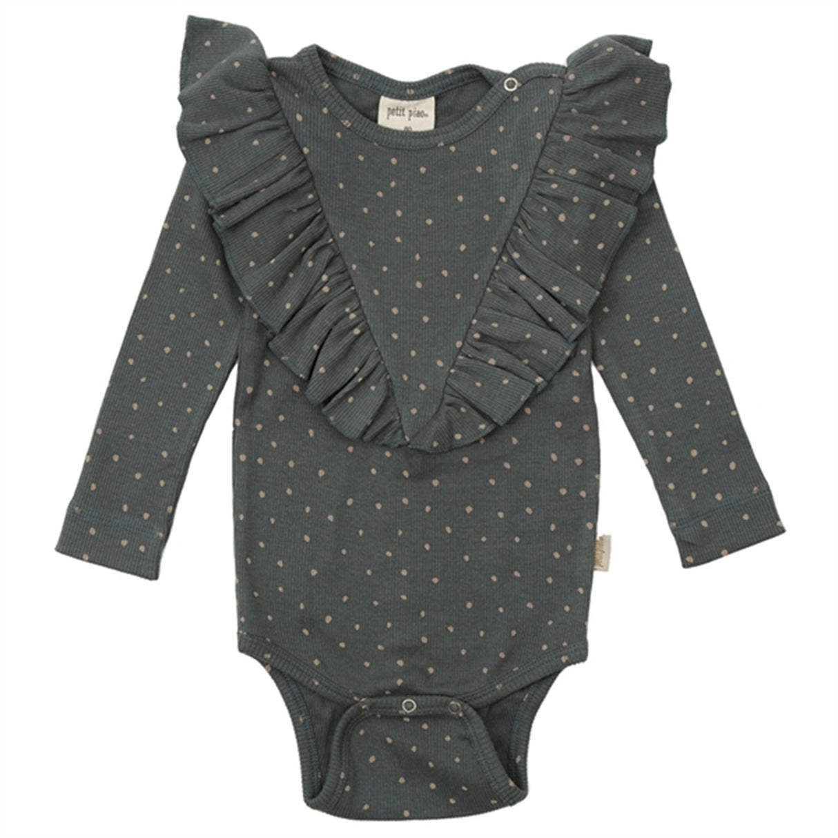 Petit Piao Turbulence/Woodrose Printed Dot V-Frill Body