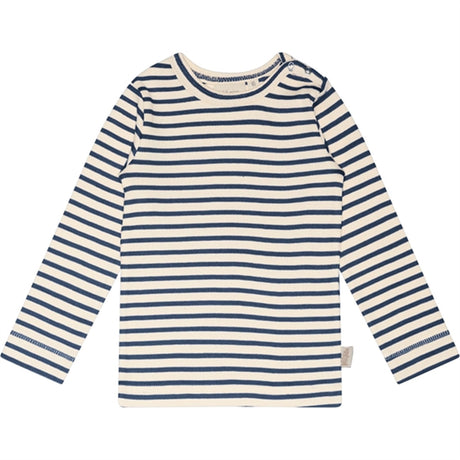 Petit Piao® Denim Blue/Off White Blouse Modal Striped