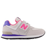 New Balance 574 Summer Fog/Neon Pink Sneakers