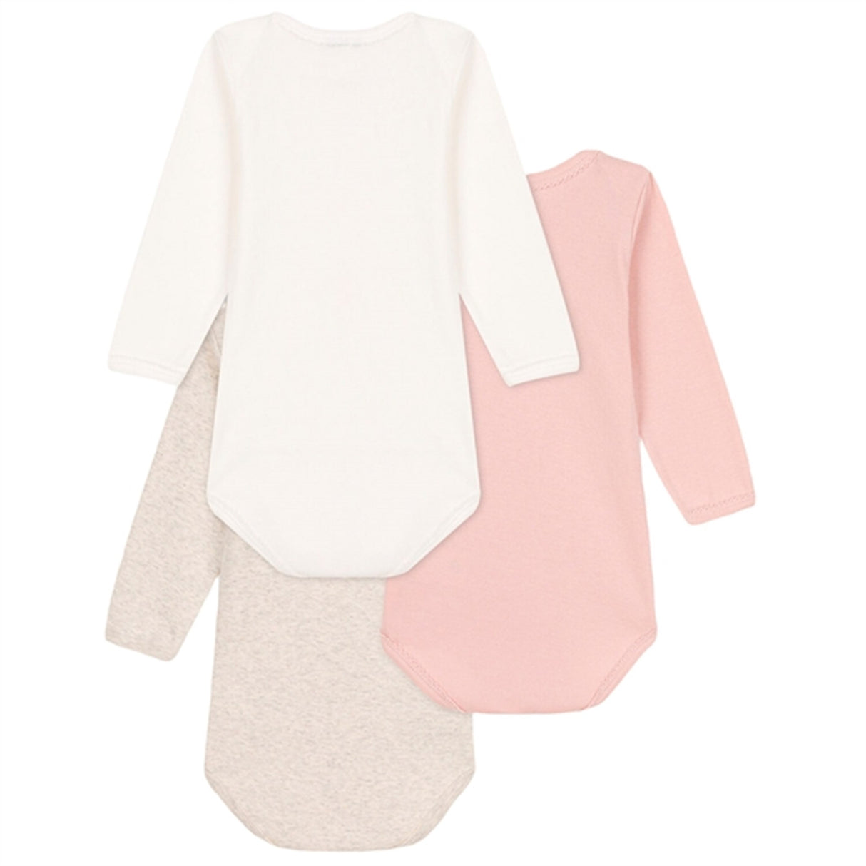 Petit Bateau Bodies ML 3 Pack Rose/White/Beige