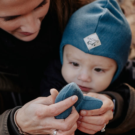 Racing Kids Mittens Dusty Blue