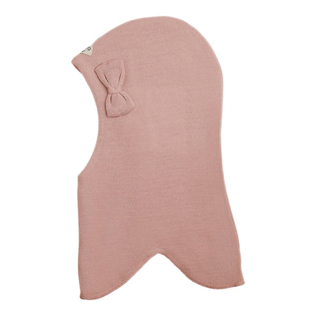 Racing Kids Round Balaclava Wool/Cotton w. Bow Dusty Rose