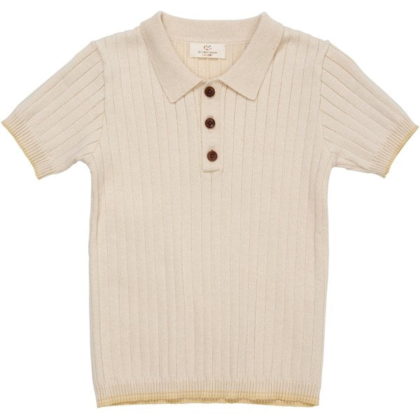 Copenhagen Colors Cream/Pale Yellow Comb. Rib Knit Polo