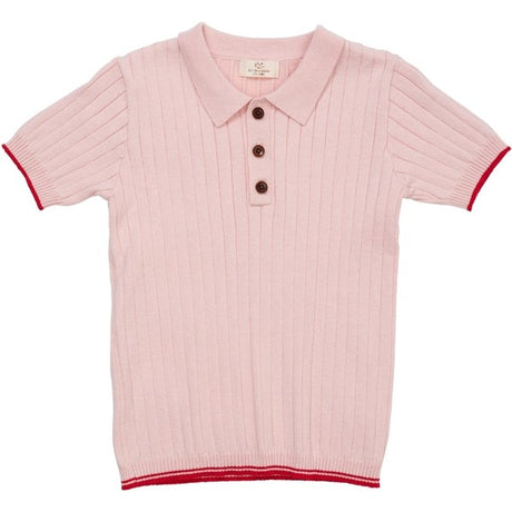 Copenhagen Colors Dusty Rose/Red Comb. Rib Knit Polo