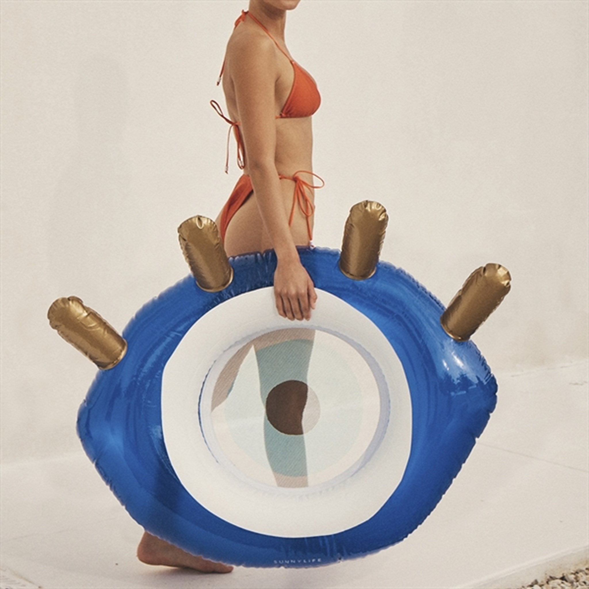 SunnyLife Luxe Pool Ring Greek Eye Blue 2