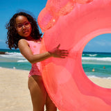 SunnyLife Luxe Pool Ring Shell Neon Coral