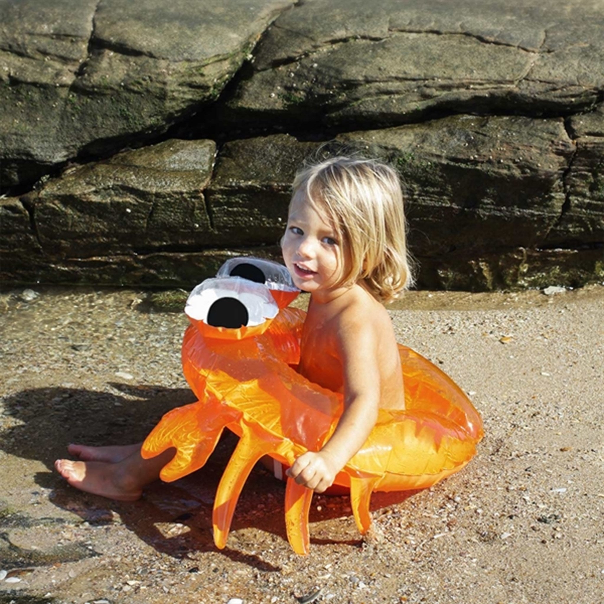 SunnyLife Pool Ring Sonny the Sea Creature Neon Orange 2