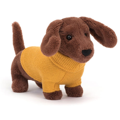 Jellycat Sweater Sausage Dog Yellow 14 cm