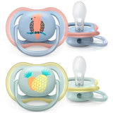 Philips Avent Ultra Air Pacifier 0-6 months Pineapple/Parrot 2-pack