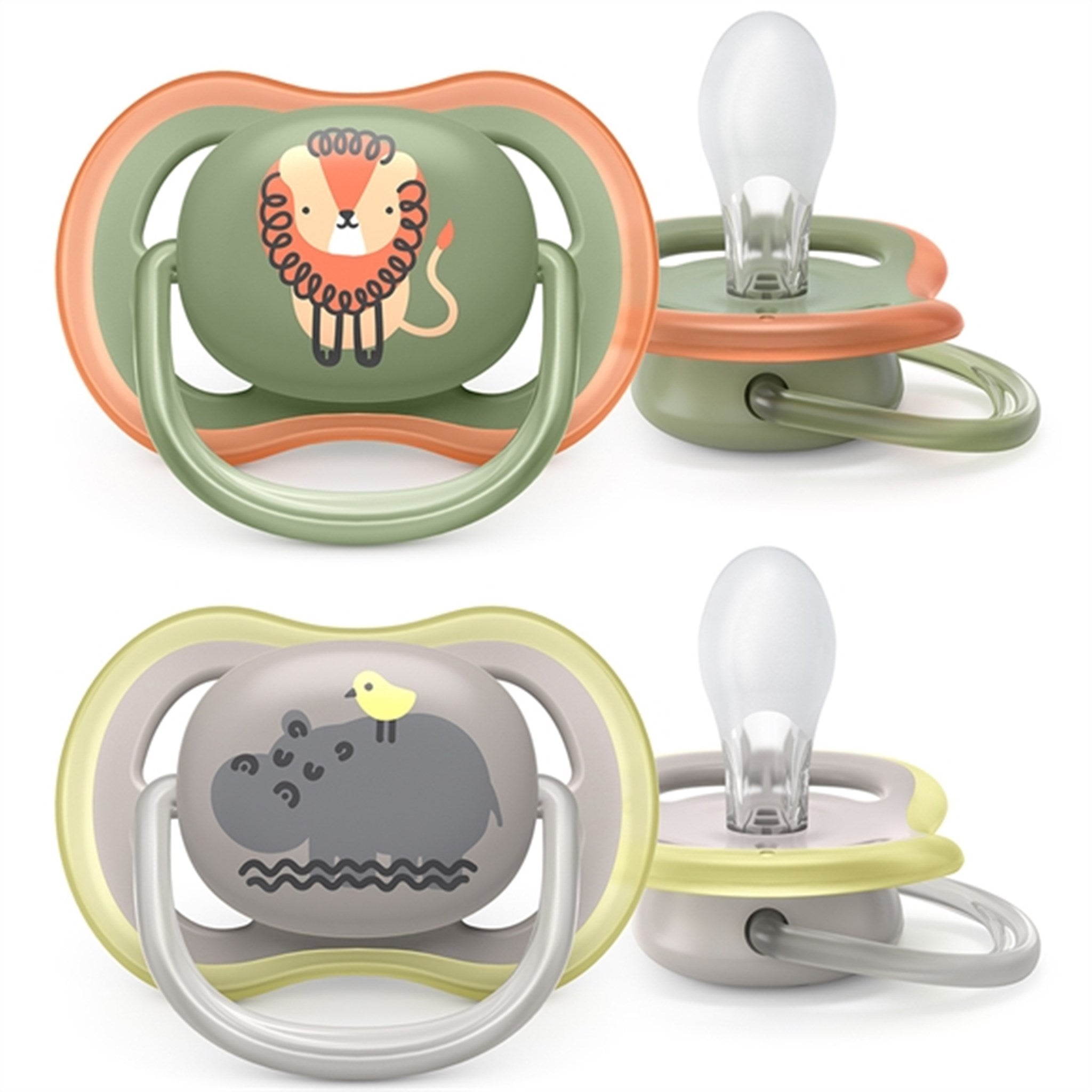 Philips Avent Ultra Air Pacifier 6-18 months Lion/Hippo 2-pack