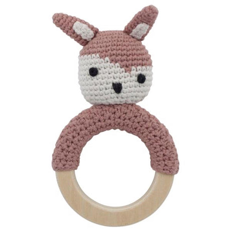 Sebra Knitted Rattle Bunny Siggy Blossom Pink