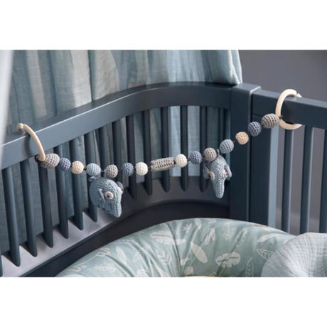 Sebra Knitted Pram Chain Elephant Powder Blue 2