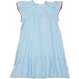 Copenhagen Colors Sky Blue W Cream Stripe Seersucker Dress