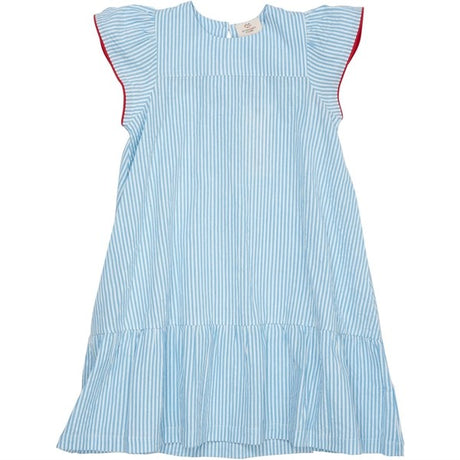 Copenhagen Colors Sky Blue W Cream Stripe Seersucker Dress