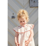 Copenhagen Colors Dusty Rose W Cream Stripe Seersucker Dress w. Hearts 4