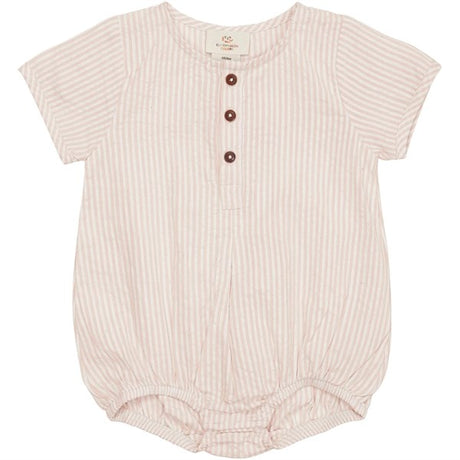 Copenhagen Colors Dusty Rose Stripe Seersucker Romper m. sleeves