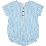 Copenhagen Colors Sky Blue W Cream Stripe Seersucker Romper m. sleeves